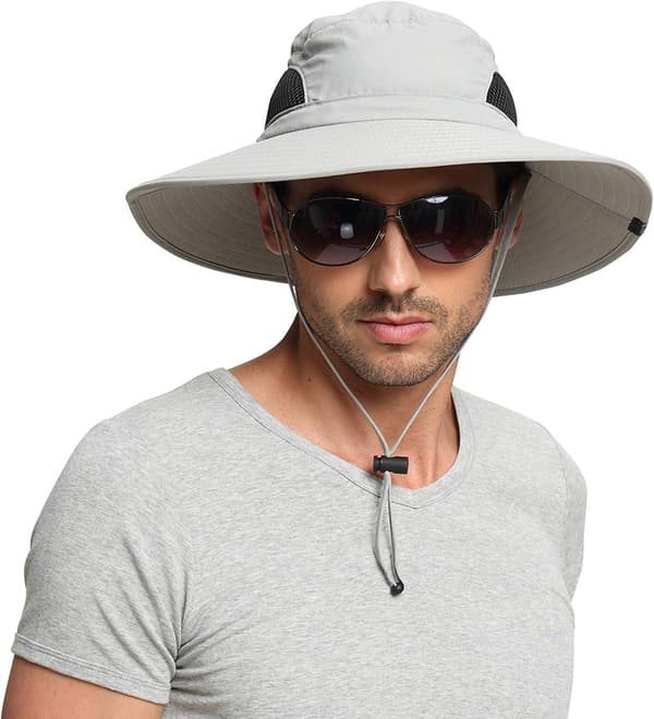 Ljusgrå Solhatt Herrar Damer Sommar UV-Skydd Utomhus Vandring