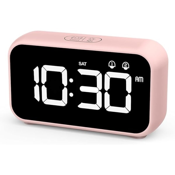 LED digital väckarklocka med snooze-funktion, 12/24H USB -laddning