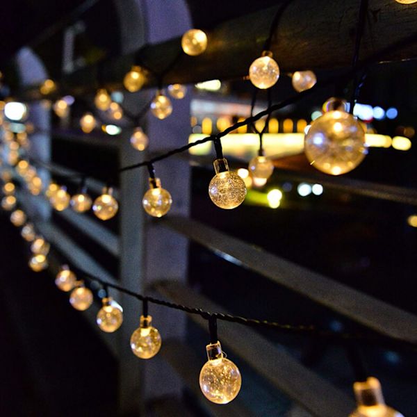 Solcellsdrivna utomhus-fairylights, 50 IP65 Vattentäta LED-kristallkulor,