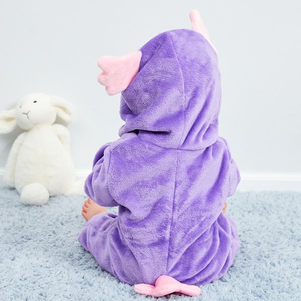 (L) Børne Dyrebody Baby Uglebody Høj-kvalitets Flanell Klatredragt