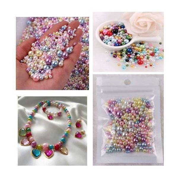Smykkelaging - Akrylperler - 150 stk - makronblandet - Imitasjonsperler