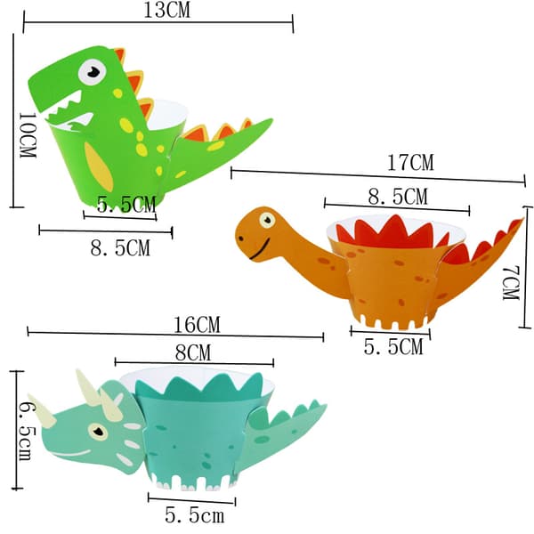 72 Dinosaur Cupcakespyd, Dinosaur Kagepynt, Dinosaur Indpakning