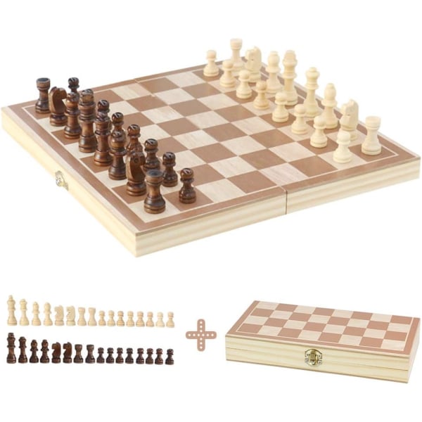 Træ skak skakbræt Sammenklappeligt skakspil Brætspil Børn