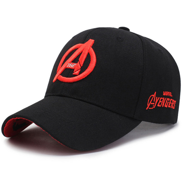 Avengers baseballkasket med visir (rød sort broderi)