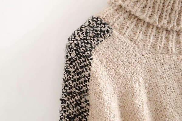Poncho til kvinder, vinter, høj hals, elegant (1-delt)