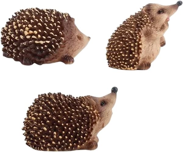 3-pack Trädgård Igelkott Staty, Djurskulptur, Resin Trädfigur