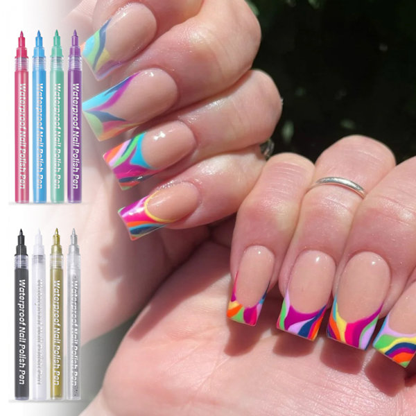 Nagelkonstborste Set med 8 Nagelkonstpennor Professionella Verktyg