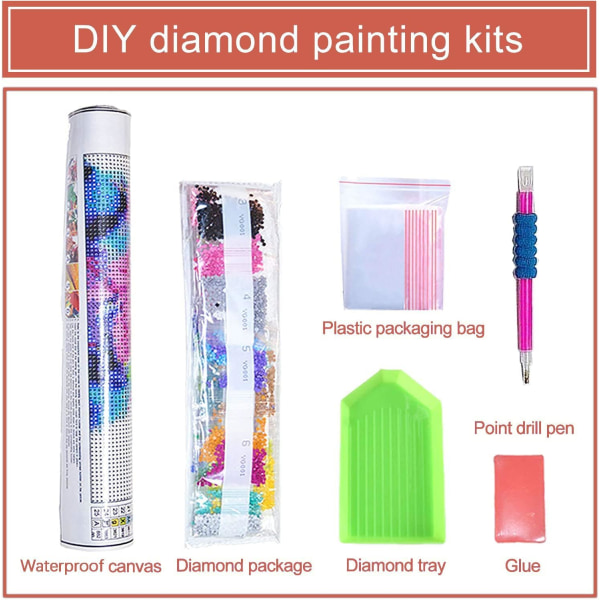 16x12 Tum 5D Diamantmålning Katt - DIY Diamantkonst Hantverk Måleri