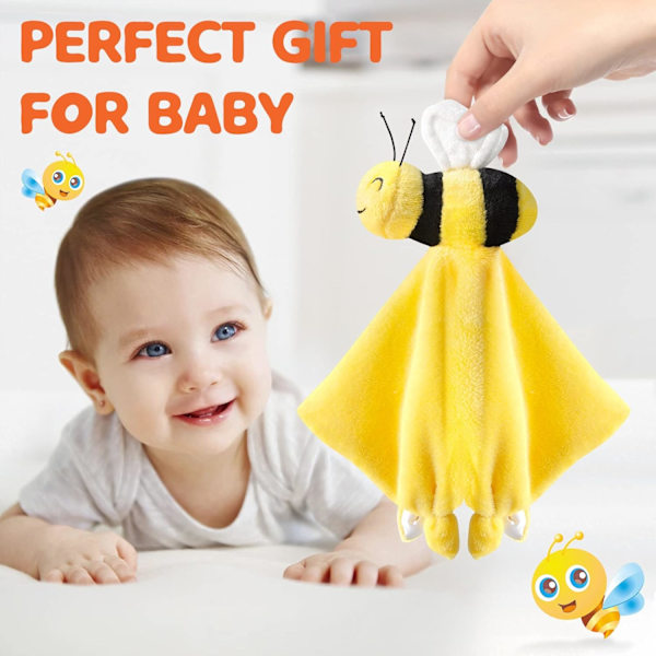 (Bee) Baby Soft Turvalakana Vauvan Pehmolelu Pehmoeläinpeitto Vauvan Lohtupyyhe Syötävä Pipopipo Pehmonukke Un