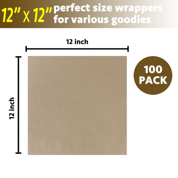 Smörgåspapper 30,5 x 30,5 cm 100-pack, Fettbeständigt Smörgåspapper