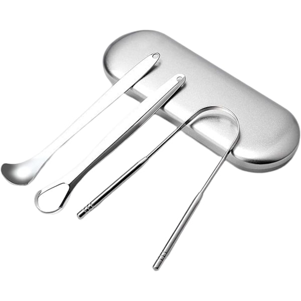 3-pack rostfritt stål tungskrapa