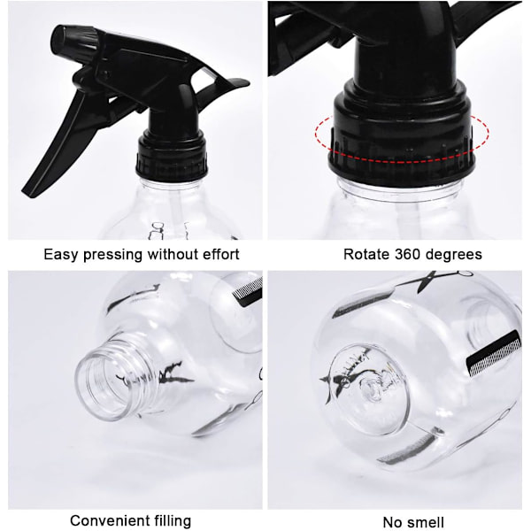 Plastsprayflaskor, 250ml Stor Kapacitet Sprayflaska Salong Hå