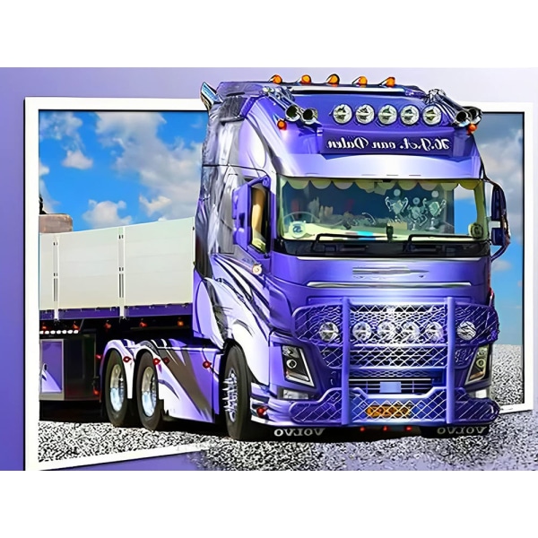 30x40cm Vuxna barn 5D DIY Diamond Art Painting Kit - Blue Truck,