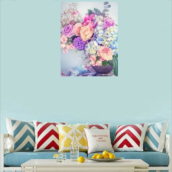 5D DIY Diamond Art Painting Kit Complet 30 x 40cm, Fleurs Peinture