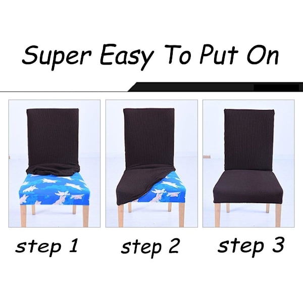 2 st Stretch Spandex Sammet Stolsöverdrag med Elastiskt Band Stor W