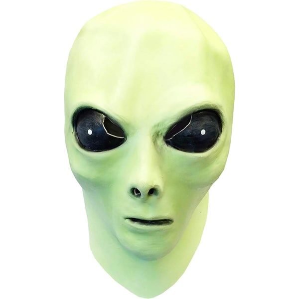 Glow in the Dark Alien Mask with Keychain Green Alien Taitettava