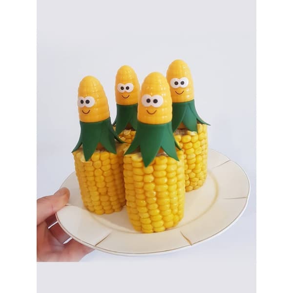 Corn Star sammenlåsende maiskolbeholdere, 2 par (4 maiskolber)
