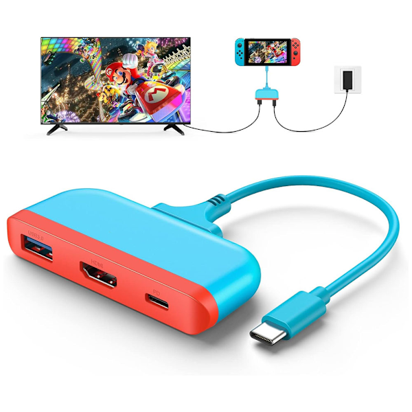 Dock til Nintendo Switch, Switch Docking Station til TV, Type C til 4K HDMI Hub Switch TV Adapter