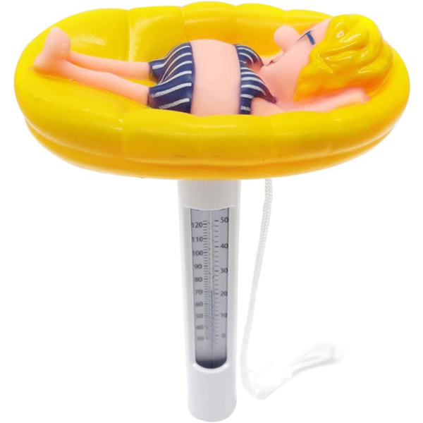 Flytande Pooltermometer - Pooltermometer med Rep - Vattentemperaturtermometer