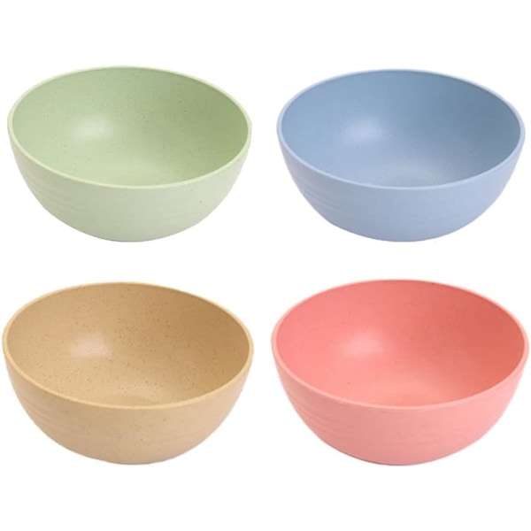 (15x7,3cm) Aamiaiskulhosetti 4 kpl, kevyt, mikroaaltouunin ja astianpesukoneen kestävä, ympäristöystävälliset kulhot riisille, salaatille, pastalle, nuudeleille