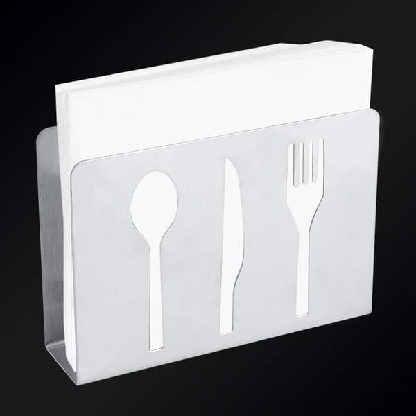 Serviettholder i rustfrit stål 12 x 3 x 8,6 cm, Servietdispenser til