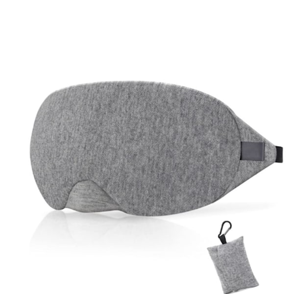 Puuvillainen unimaski (harmaa), pehmeä ja mukava yömaski miehille ja naisille, sisältää matkapussin