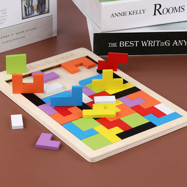 0,6 cm Træ Tetris, Puslespil Byggeklodser til Børns Tidlige