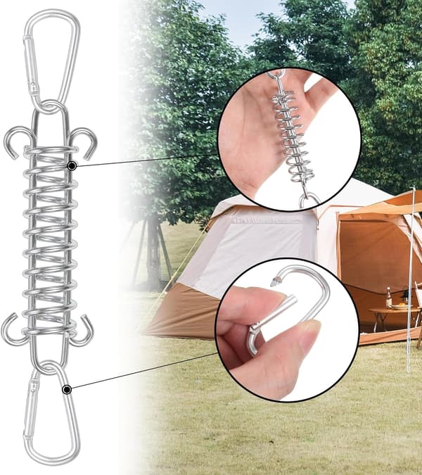 5 stk spennfjær i rustfritt stål med maljer for solseil F