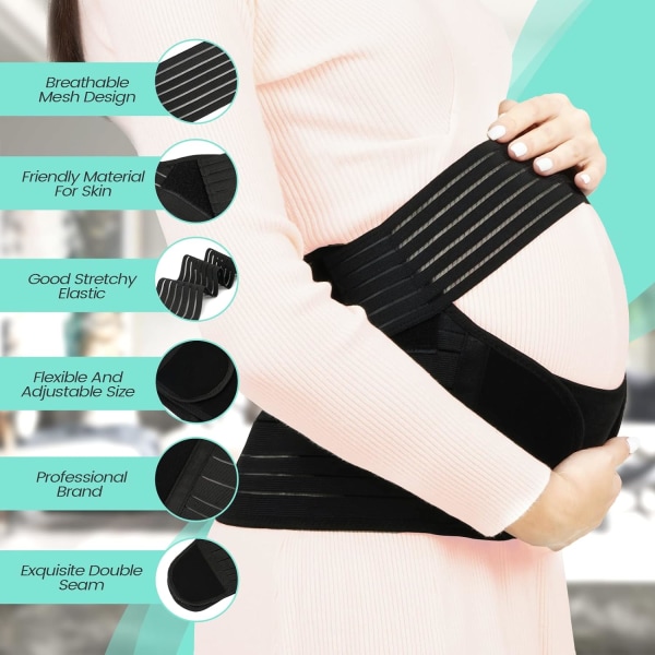 Pregnancy Belly Support Band, 3 i 1 Maternity Belly Band för Pre