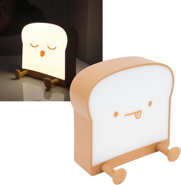 Toastbrød nattlys, USB oppladbart silikon nattlys med