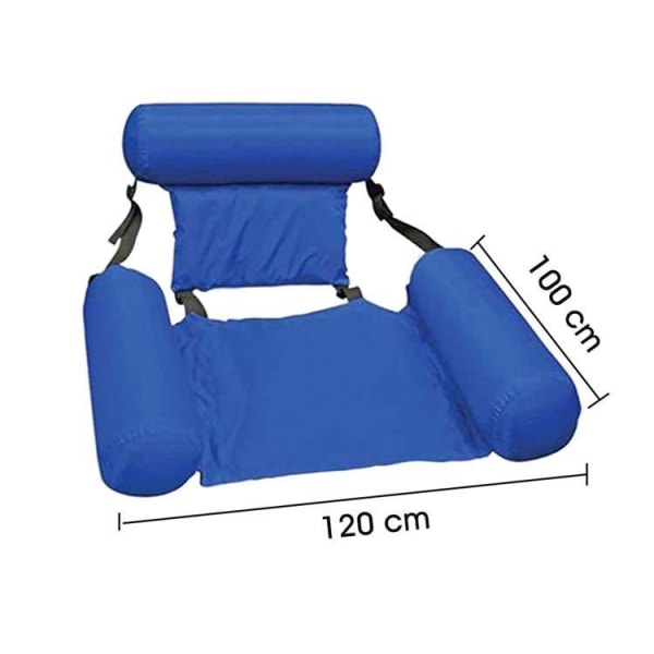 Blå flytande stol Poolsits Uppblåsbar Lazy Water Bed