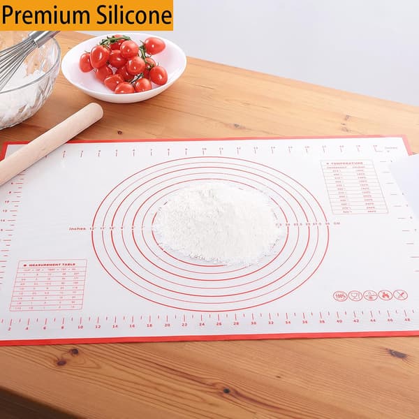 Stor ekstra tykk silikon bakematte, non-stick kjevlematte