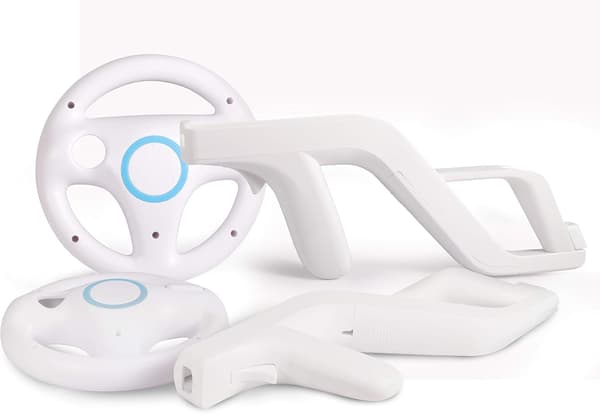 2-pakning ratt med håndleddsstropp for Wii og Wii U