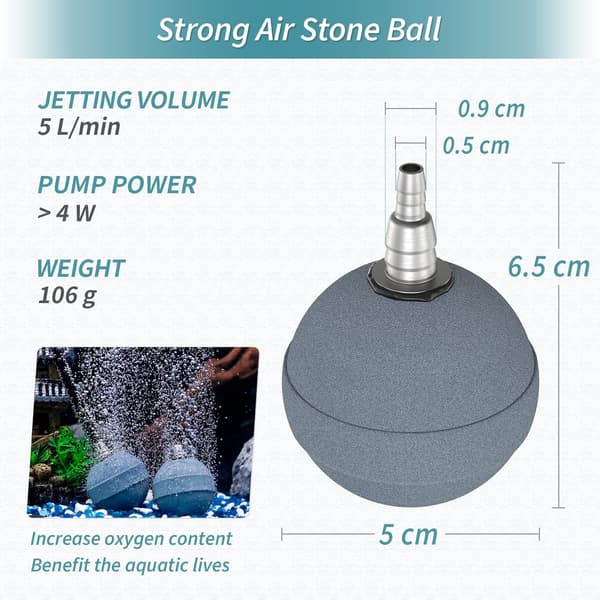 Akvarium 5 cm luftsteinball boblediffusor utløserverktøy for luft