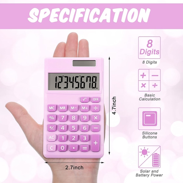 Basic Standard Miniräknare Mini Digital Desktop Miniräknare med 8-