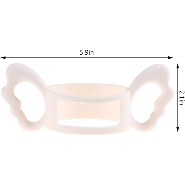 Grønn + Beige 2-pakning silikonhåndtak for tåteflasker med bred åpning, flaskens ytre diameter over 6 cm