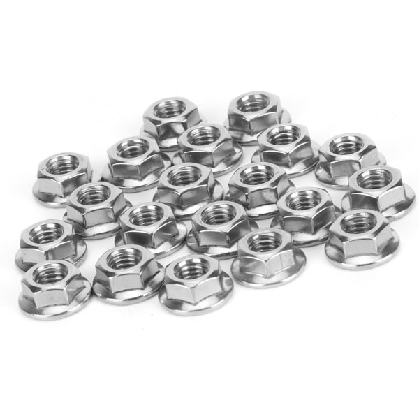 25 st 304 Rostfritt Stål Flänsmutter M6 Hexmutter med Transparent