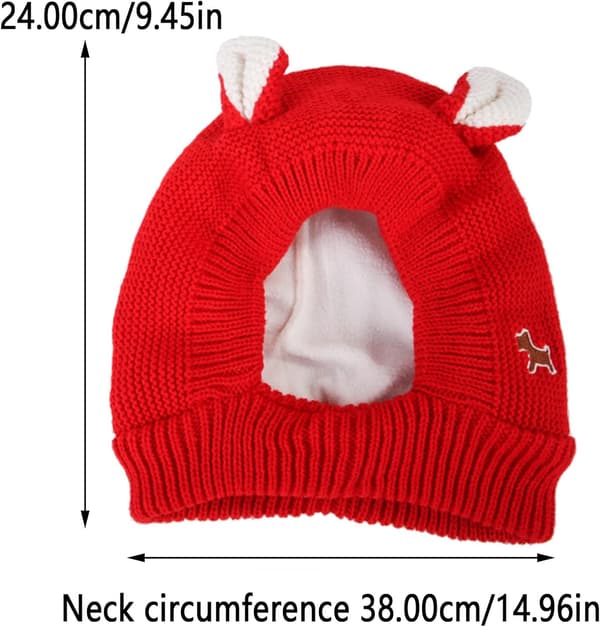 1 styck (Beige, L) Vinterhundmössa, Hundmössa, Stickad Hundmössa, Stickad