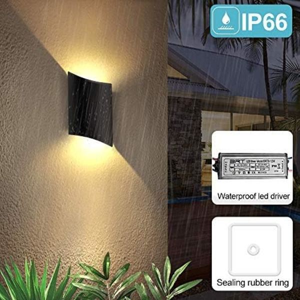 10W LED Vägglampa Inomhus Utomhus Vattentät IP66 Aluminium Upp Ned