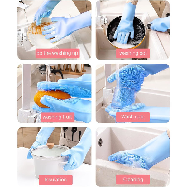 Silikone opvaskehandsker, genanvendelige gummi opvaskehandsker f