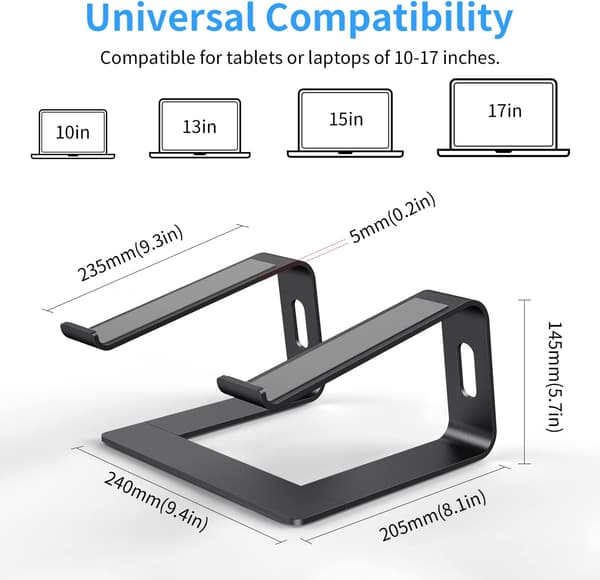 Bærbar PC-stativ (rosa), ergonomisk aluminiumsstativ for bærbar PC, avtakbart