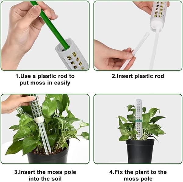 Mossstavar för Monstera-växter, 15,6\" Stapelbara Mossstavar i Plast