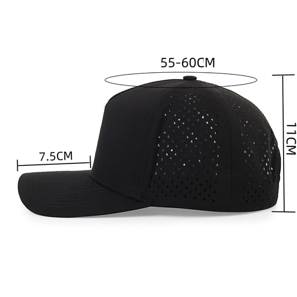 1-pak, sort, 5-panel buet skygge vandtæt performance snap cap