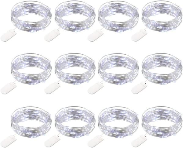 Eventyrlys 12-pakning 20 LED Firefly Lys Mikrokabel Batteri
