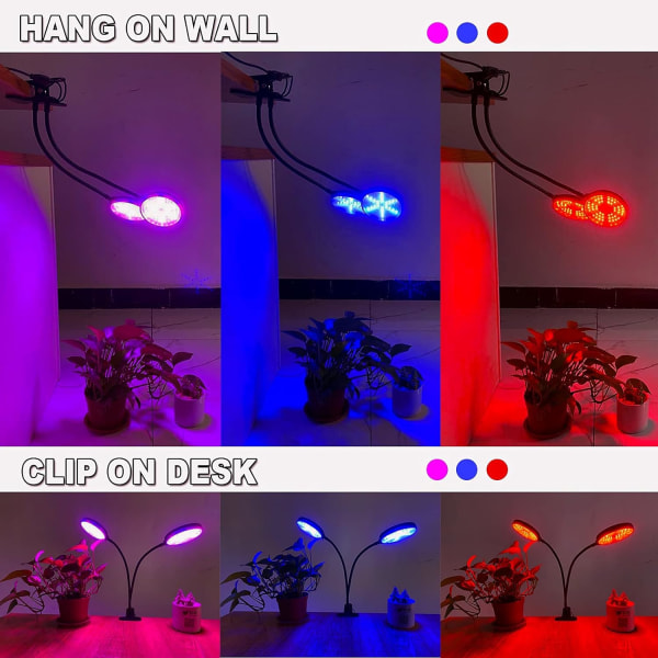 LED-gartnerilampe, 30W Full Spectrum Plant Lampe, USB Grow Li