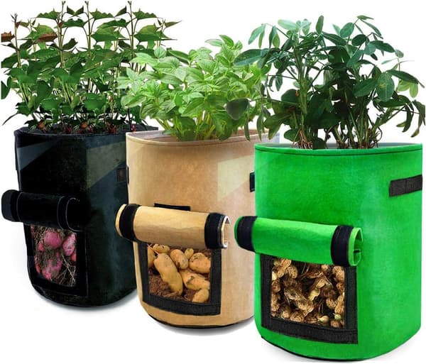 Planteringsväskor 3 st 4 Gallon, Växtpåsar för Grönsaker