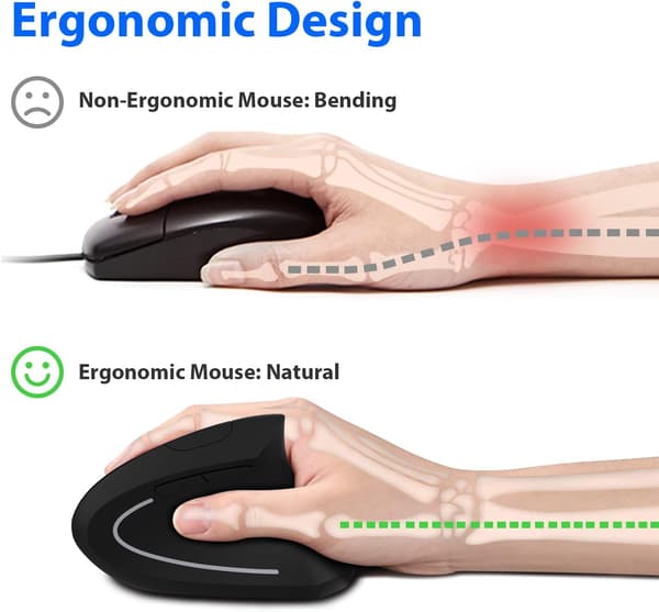 Ergonomisk mus - 2.4G vertikal trådløs datamus for MacBo