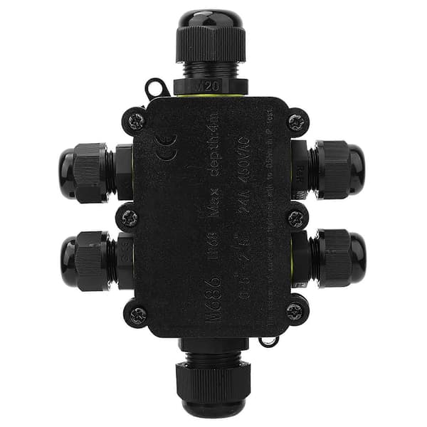 Plast Samledåse IP68 T100 450VAC 24A UL94V-2 5m Undervandsforbindelse Ledningsføring