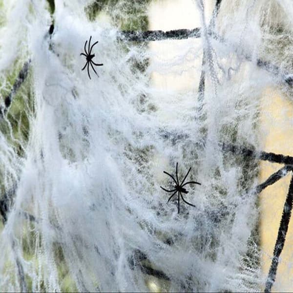 Falsk spindelvev edderkoppnett halloween festdekorasjon rekvisitter 200g bomull