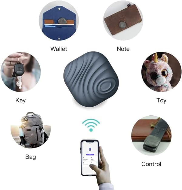 Bluetooth nøkkelfinner - Gråhvit - Smart nøkkelring med anti-tapt